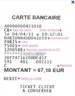 duplicata de ticket carte bancaire